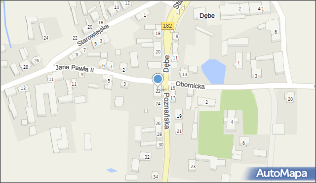 Dębe, Poznańska, 22, mapa Dębe