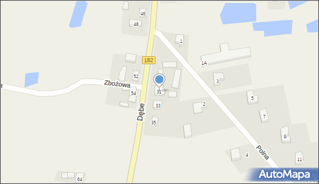 Dębe, Poznańska, 31, mapa Dębe