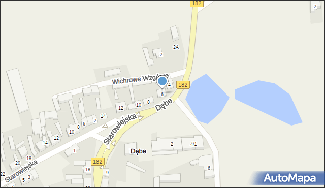 Dębe, Poznańska, 6, mapa Dębe