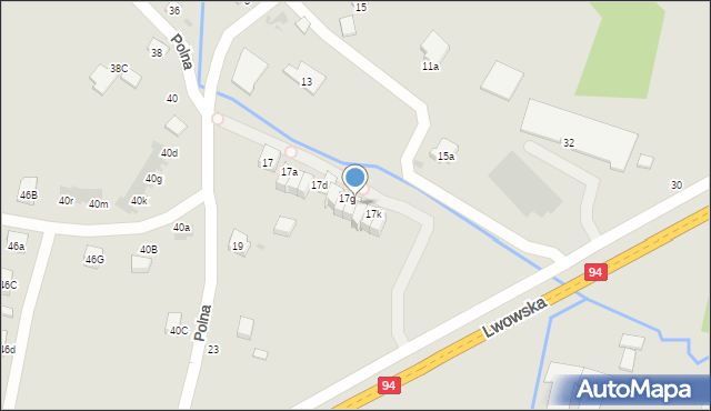 Dębica, Polna, 17h, mapa Dębicy