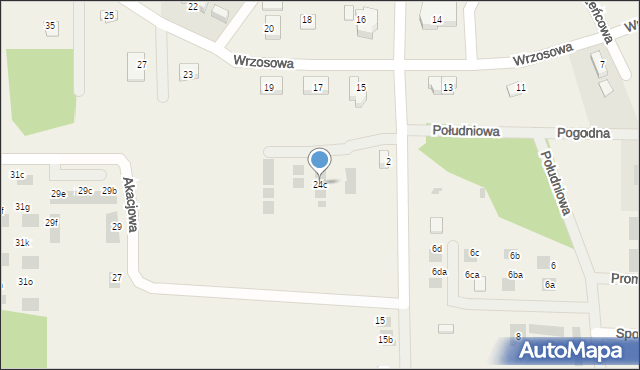 Dębki, Południowa, 24c, mapa Dębki