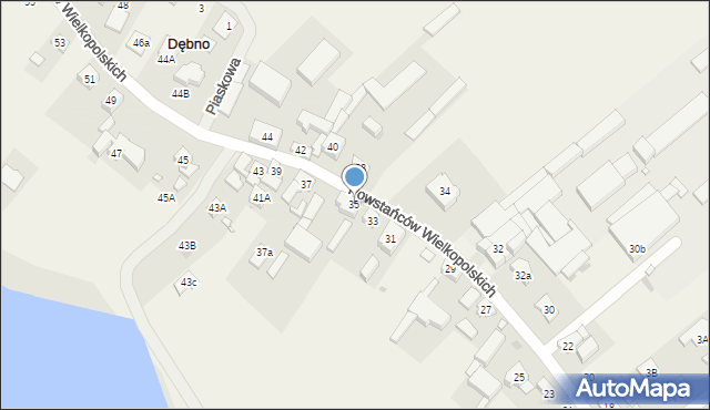 Dębno, Powstańców Wielkopolskich, 35, mapa Dębno