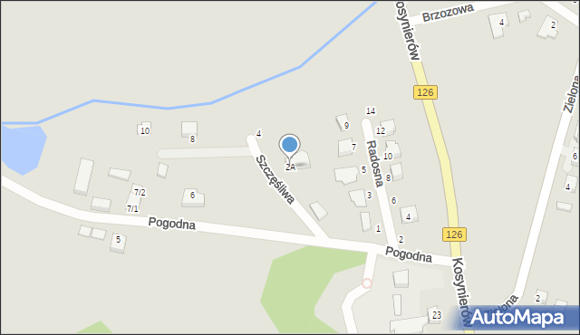 Dębno, Pogodna, 2A, mapa Dębno