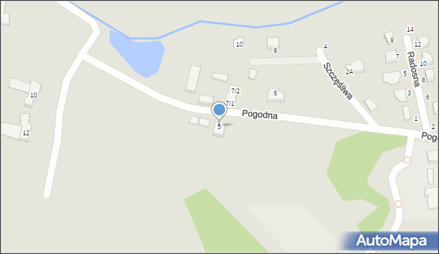 Dębno, Pogodna, 5, mapa Dębno