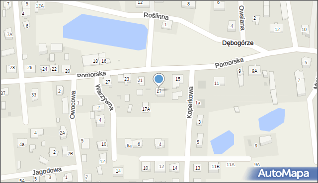 Dębogórze, Pomorska, 17, mapa Dębogórze