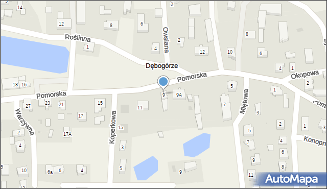 Dębogórze, Pomorska, 9, mapa Dębogórze