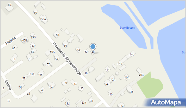 Długa Kościelna, Powstania Styczniowego, 50, mapa Długa Kościelna