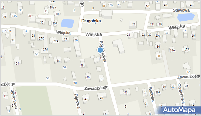 Długołęka, Południowa, 1, mapa Długołęka