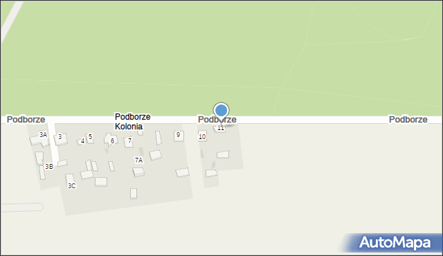 Długosiodło, Podborze, 11, mapa Długosiodło