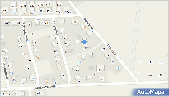 Dobra, Poetycka, 13, mapa Dobra