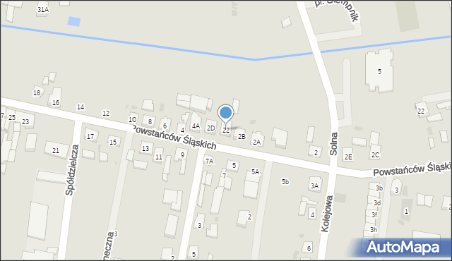 Dobrodzień, Powstańców Śląskich, 22, mapa Dobrodzień