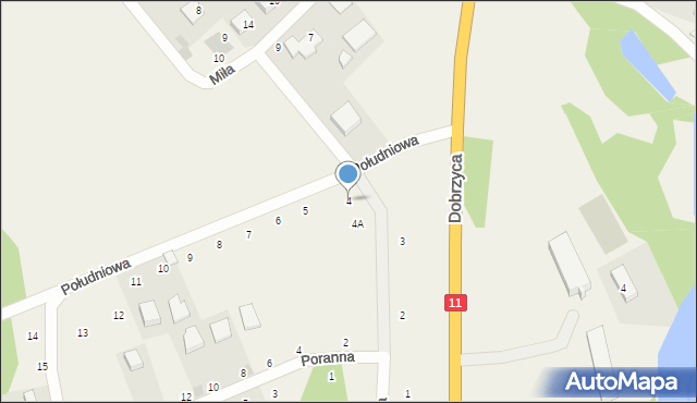 Dobrzyca, Południowa, 4, mapa Dobrzyca