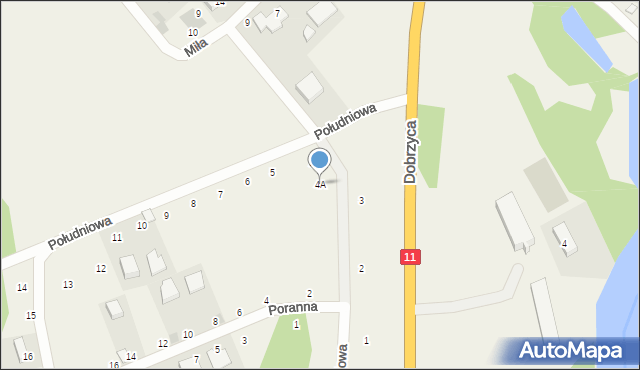 Dobrzyca, Południowa, 4A, mapa Dobrzyca