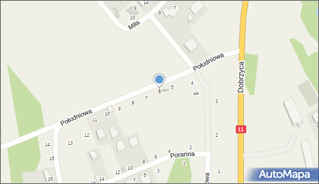 Dobrzyca, Południowa, 6, mapa Dobrzyca