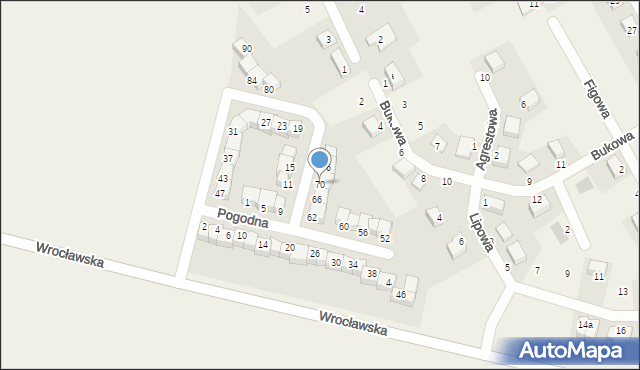 Dobrzykowice, Pogodna, 70, mapa Dobrzykowice