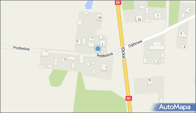 Dobrzyniewo Duże, Podleśna, 3, mapa Dobrzyniewo Duże