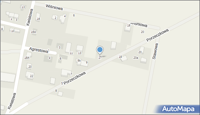 Domasław, Porzeczkowa, 17, mapa Domasław