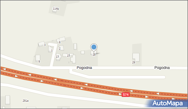 Domaszowice, Pogodna, 19, mapa Domaszowice