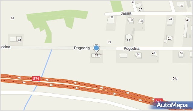 Domaszowice, Pogodna, 38, mapa Domaszowice