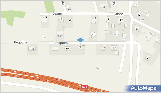 Domaszowice, Pogodna, 46, mapa Domaszowice