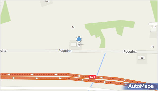 Domaszowice, Pogodna, 63, mapa Domaszowice