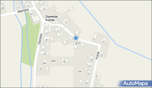 Domecko, Polna, 8, mapa Domecko