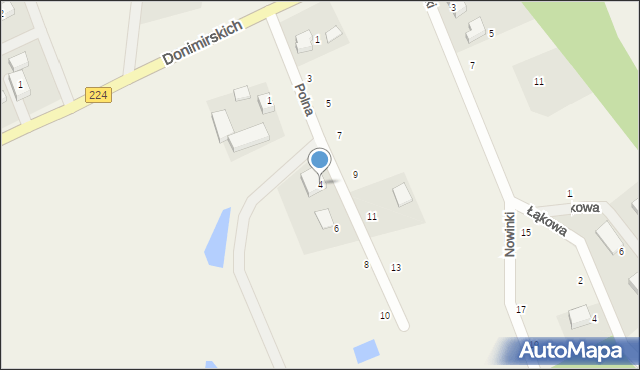 Donimierz, Polna, 4, mapa Donimierz