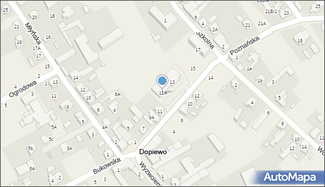 Dopiewo, Poznańska, 11A, mapa Dopiewo