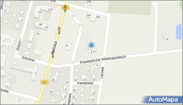 Doruchów, Powstańców Wielkopolskich, 1, mapa Doruchów