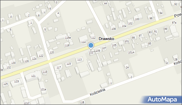 Drawsko, Powstańców Wielkopolskich, 111, mapa Drawsko