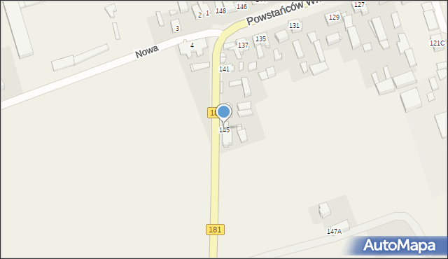 Drawsko, Powstańców Wielkopolskich, 145, mapa Drawsko