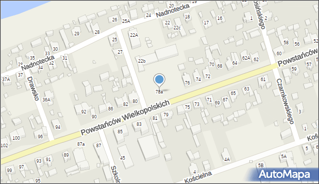 Drawsko, Powstańców Wielkopolskich, 78a, mapa Drawsko