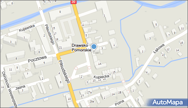 Drawsko Pomorskie, Pocztowa, 1n, mapa Drawsko Pomorskie