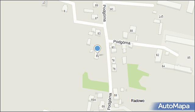 Drezdenko, Podgórna, 81, mapa Drezdenko