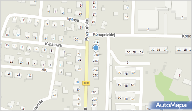 Drezdenko, Poznańska, 23A, mapa Drezdenko