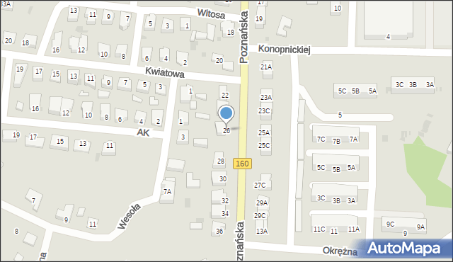 Drezdenko, Poznańska, 26, mapa Drezdenko