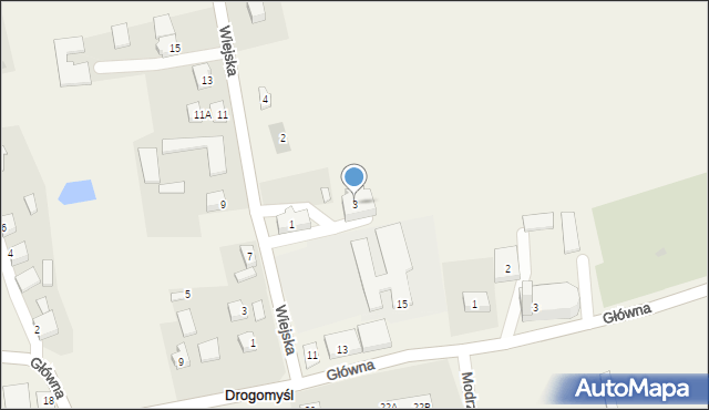 Drogomyśl, Pocztowa, 3, mapa Drogomyśl