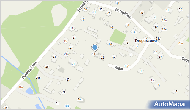 Drogoszewo, Powstańców, 19a, mapa Drogoszewo