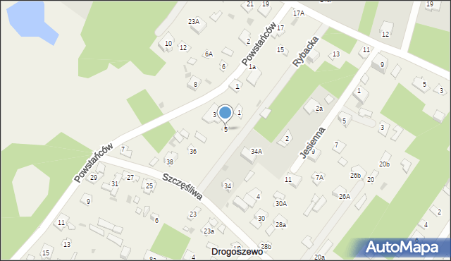 Drogoszewo, Powstańców, 5, mapa Drogoszewo