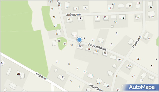 Droszków, Poziomkowa, 32, mapa Droszków