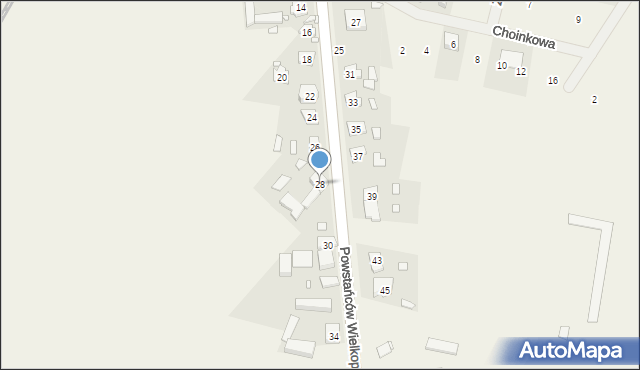 Drużyna, Powstańców Wielkopolskich, 28, mapa Drużyna