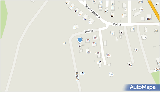 Dukla, Polna, 17, mapa Dukla