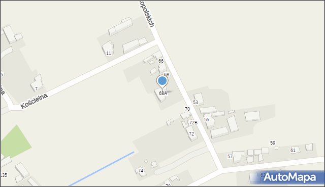 Duszniki, Powstańców Wielkopolskich, 68A, mapa Duszniki