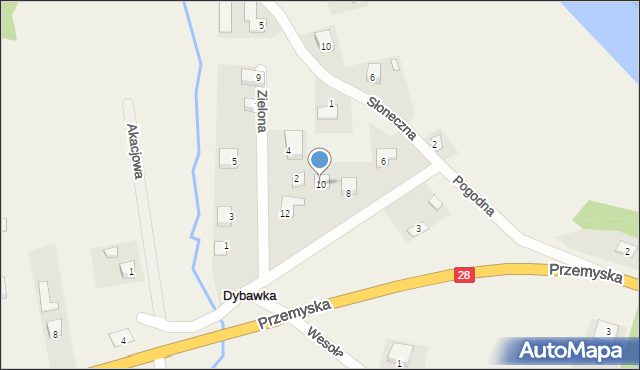 Dybawka, Pogodna, 10, mapa Dybawka