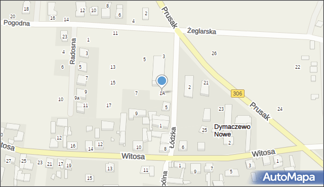 Dymaczewo Nowe, Pogodna, 1A, mapa Dymaczewo Nowe