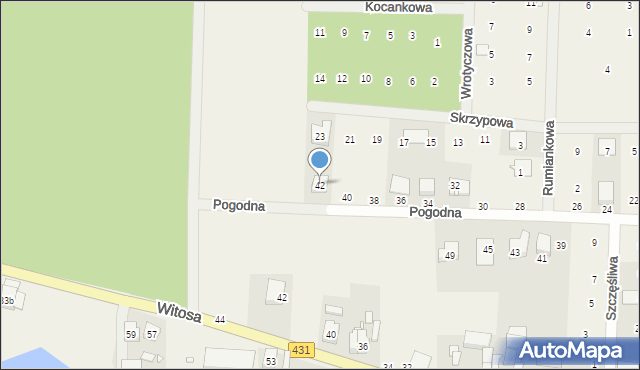 Dymaczewo Nowe, Pogodna, 42, mapa Dymaczewo Nowe