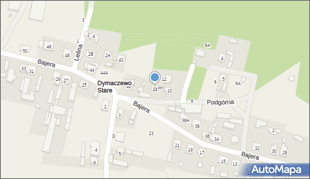 Dymaczewo Stare, Podgórna, 14, mapa Dymaczewo Stare