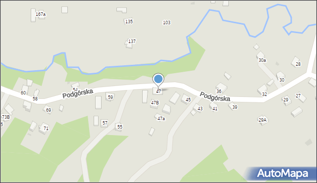 Dynów, Podgórska, 47, mapa Dynów