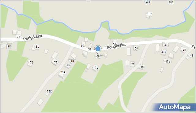 Dynów, Podgórska, 69, mapa Dynów