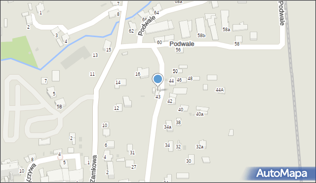 Dynów, Podwale, 45, mapa Dynów